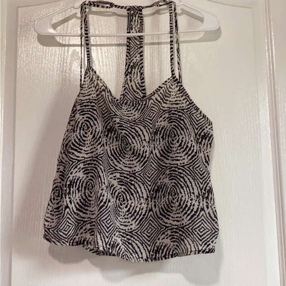 Tops - Black and White Patterned Women's Top